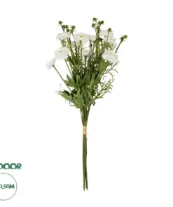 GloboStar® Artificial Garden WHITE CHRYSANTHEMUM BOUQUET 21330 Τεχνητό Διακοσμητικό Μπουκέτο Λευκό Χρυσάνθεμο Y50cm