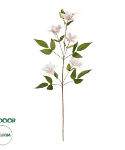GloboStar® Artificial Garden PALE PINK CLEMANTIS BRANCH 21332 Τεχνητό Διακοσμητικό Κλαδί Ροζ Κλημεντίνα Y80cm