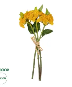 GloboStar® Artificial Garden YELLOW SEDUM BOUQUET 21348 Τεχνητό Διακοσμητικό Μπουκέτο Κίτρινο Σέδο Y30cm