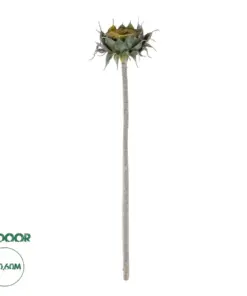GloboStar® Artificial Garden GREEN SUNFLOWER BRANCH 21378 Τεχνητό Διακοσμητικό Κλαδί Ηλιοτρόπιο Πράσινο Y60cm