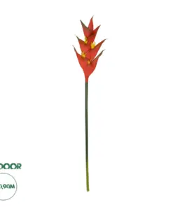 GloboStar® Artificial Garden RED PEACOCK BRANCH 21398 Τεχνητό Διακοσμητικό Κλαδί Κόκκινο πουλί του παραδείσου Y90cm