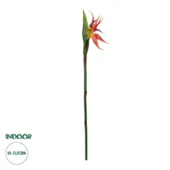 GloboStar® Artificial Garden ORANGE STELIZIA BRANCH 21399 Τεχνητό Διακοσμητικό Κλαδί Πορτοκαλί Στρελίτζια Y82cm