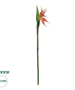 GloboStar® Artificial Garden ORANGE STELIZIA BRANCH 21399 Τεχνητό Διακοσμητικό Κλαδί Πορτοκαλί Στρελίτζια Y82cm