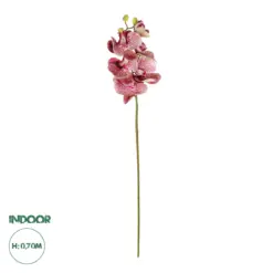 GloboStar® Artificial Garden PINK ORCHID BRANCH 21412 Τεχνητό Διακοσμητικό Κλαδί Ροζ Ορχιδέα Y70cm