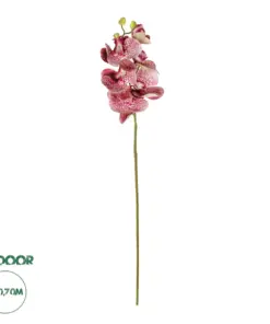GloboStar® Artificial Garden PINK ORCHID BRANCH 21412 Τεχνητό Διακοσμητικό Κλαδί Ροζ Ορχιδέα Y70cm