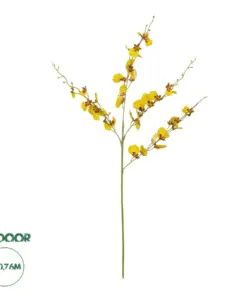 GloboStar® Artificial Garden YELLOW SPRING ORCHIDIUM BRANCH 21415 Τεχνητό Διακοσμητικό Κλαδί Κίτρινη Ορχιδέα Y76cm