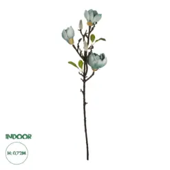 GloboStar® Artificial Garden BLUE MAGNOLIA BRANCH 21418 Τεχνητό Διακοσμητικό Κλαδί Μπλε Μανόλια Y72cm