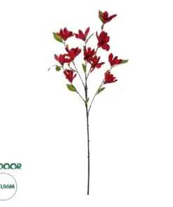 GloboStar® Artificial Garden RED MAGNOLIA BRANCH 21422 Τεχνητό Διακοσμητικό Κλαδί Κόκκινη Μανόλια Y86cm