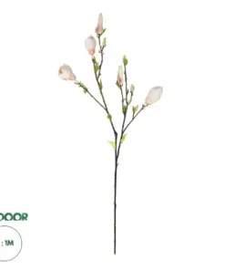 GloboStar® Artificial Garden CHAMPAGNE MAGNOLIA BRANCH 21423 Τεχνητό Διακοσμητικό Κλαδί Σαμπανί Μανόλια Y100cm