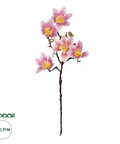 GloboStar® Artificial Garden PING MAGNOLIA BRANCH 21424 Τεχνητό Διακοσμητικό Κλαδί Ροζ Μανόλια Y57cm