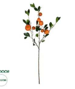 GloboStar® Artificial Garden ORANGE FRUIT BRANCH 21435 Τεχνητό Διακοσμητικό Κλαδί Πορτακαλιά Y83cm