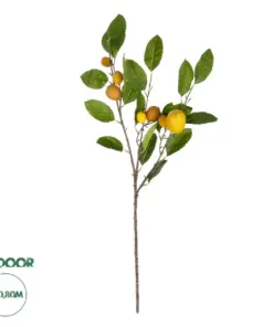 GloboStar® Artificial Garden YELLOW LEMON FRUIT BRANCH 21437 Τεχνητό Διακοσμητικό Κίτρινο Κλαδί Πορτακαλιά Y80cm