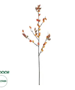 GloboStar® Artificial Garden ORANGE BERRIES FRUIT BRANCH 21443 Τεχνητό Διακοσμητικό Κλαδί Πορτοκαλί Γκί Y94cm