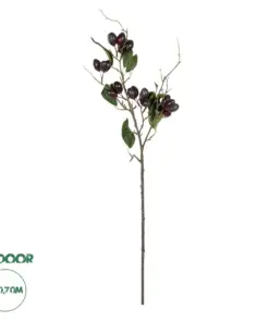 GloboStar® Artificial Garden OLIVE FRUIT BRANCH 21449 Τεχνητό Διακοσμητικό Κλαδί Ελίας Y70cm