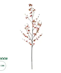 GloboStar® Artificial Garden RED CHERRY BLOSSOM BRANCH 21455 Τεχνητό Διακοσμητικό Κλαδί Κόκκινης Κερασίας Y110cm