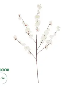 GloboStar® Artificial Garden WHITE GUAXIA FLOWER BRANCH 21456 Τεχνητό Διακοσμητικό Κλαδί Λευκή Γκουάβα Y100cm