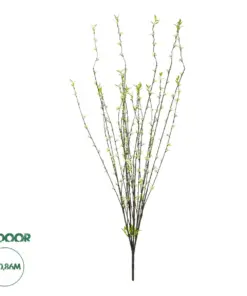 GloboStar® Artificial Garden GREEN WILLOW FLOWER BRANCH 21458 Τεχνητό Διακοσμητικό Κλαδί Λευκή Ιτιά Y86cm