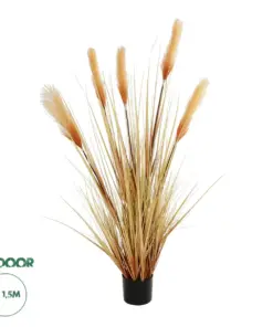 GloboStar® Artificial Garden PAMPAS GRASS 21476 Τεχνητό Διακοσμητικό Φυτό Μπεζ Πάμπας Μ90 x Π40 x Υ150cm