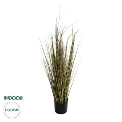 GloboStar® Artificial Garden ZEBRA GRASS 21482 Τεχνητό Διακοσμητικό Φυτό Ζέμπρα Υ85cm