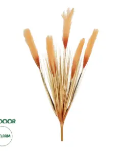 GloboStar® Artificial Garden ORANGE PAMPAS GRASS BRANCH 21486 Τεχνητό Διακοσμητικό Κλαδί Πορτοκαλί Πάμπας Y88cm