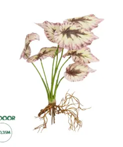GloboStar® Artificial Garden BEGONIA LEAVES ROOTED 21489 Τεχνητό Διακοσμητικό Φυτό Πολύχρωμη Βιγόνια Μ25 x Π14 x Υ35cm