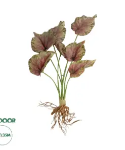 GloboStar® Artificial Garden BEGONIA LEAVES ROOTED 21490 Τεχνητό Διακοσμητικό Φυτό Πολύχρωμη Βιγόνια Μ25 x Π14 x Υ35cm