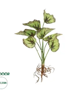 GloboStar® Artificial Garden BEGONIA LEAVES ROOTED 21491 Τεχνητό Διακοσμητικό Φυτό Πολύχρωμη Βιγόνια Μ25 x Π14 x Υ35cm