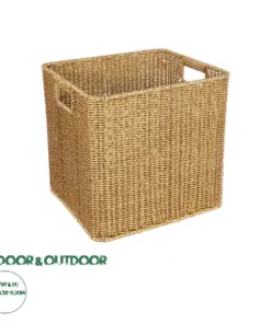 GloboStar® Artificial Garden CAVES 21496 Διακοσμητικό Πλεκτό Καλάθι - Κασπώ Γλάστρα - Flower Pot Μπεζ Μ32 x Π28 x Υ30cm
