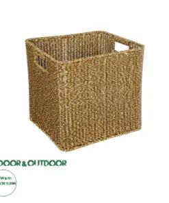GloboStar® Artificial Garden SIENA 21497 Διακοσμητικό Πλεκτό Καλάθι - Κασπώ Γλάστρα - Flower Pot Μπεζ Μ32 x Π28 x Υ30cm