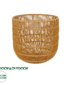 GloboStar® Artificial Garden DAKOTA 21498 Διακοσμητικό Πλεκτό Καλάθι - Κασπώ Γλάστρα - Flower Pot Μπεζ Φ33cm x Υ33cm