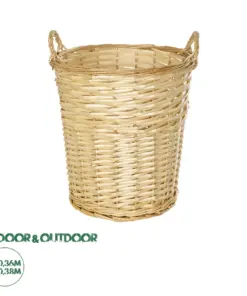 GloboStar® Artificial Garden ARIZONA 21503 Διακοσμητικό Πλεκτό Καλάθι - Κασπώ Γλάστρα - Flower Pot Μπεζ Φ36 x Υ38cm
