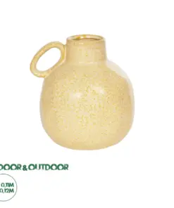 GloboStar® Artificial Garden SCHEELITE 21508 Διακοσμητικό Κεραμικό Βάζo Μπέζ Φ11 x Υ12 cm