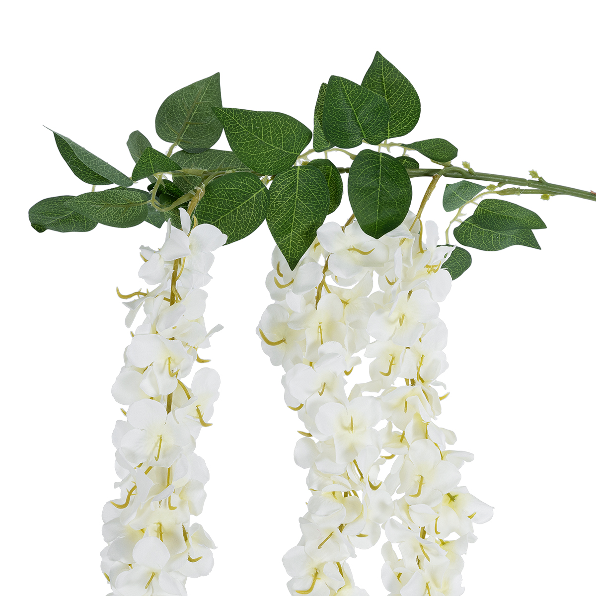 GloboStar® Artificial Garden WHITE WISTERIA FLOWER BRANCH 21516 Τεχνητό Διακοσμητικό κλαδί Βιστέρια Λευκό Φ45 x Υ164cm - Image 3