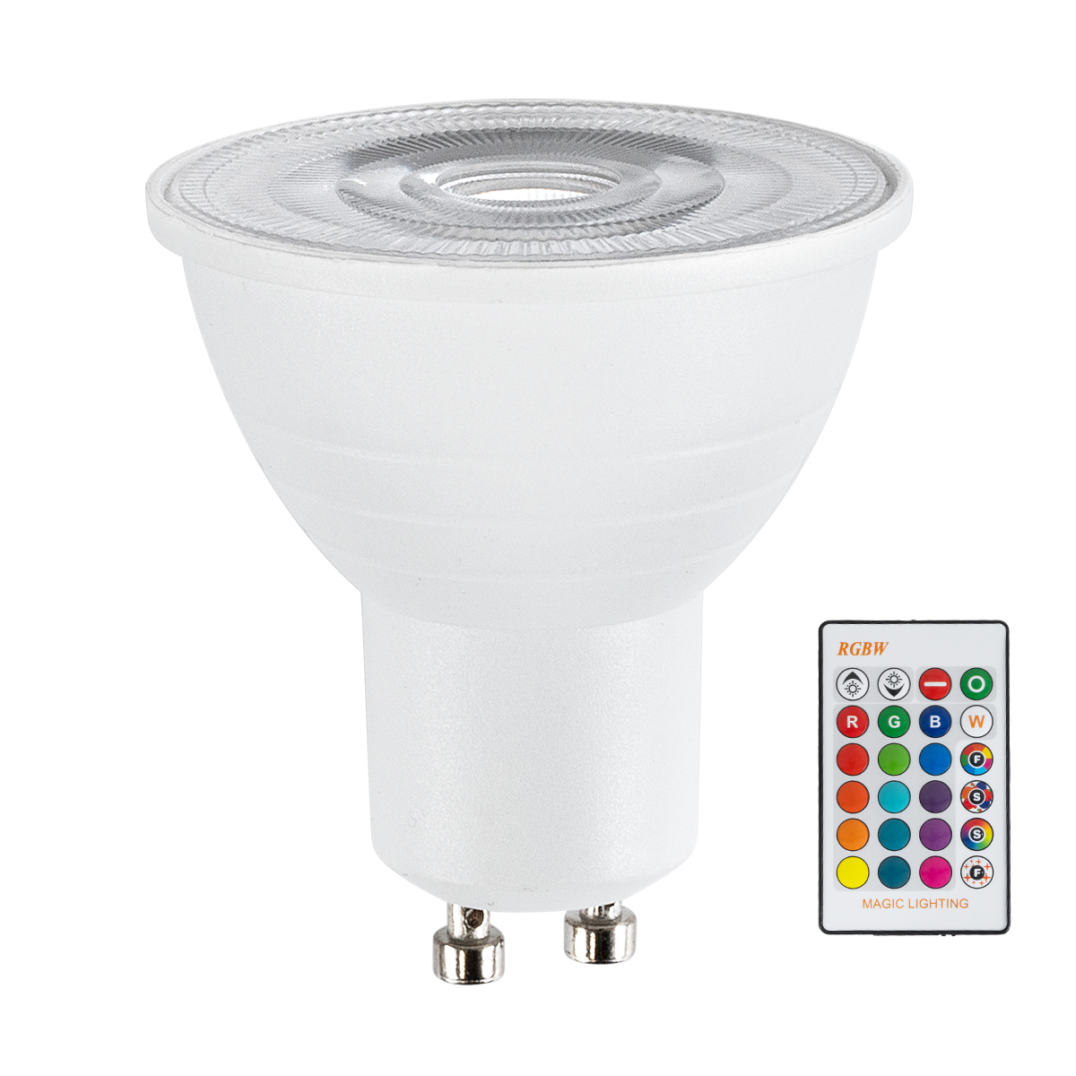 GLOBOSTAR® RGBOO 76067 Σποτ GU10 MR16 με IR Ασύρματο Χειριστήριο LED 5W 350lm 60° AC 220-240V IP20 Πολύχρωμο RGBWW Dimmable - Μ5 x Π5 x Υ5.8cm - 3 Χρόνια Εγγύηση - Image 2