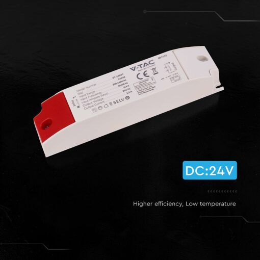 V‑TAC 24249VT Τροφοδοτικό LED Πλαστικό 36W 24V 1.5A Λευκό IP44 160×41×30