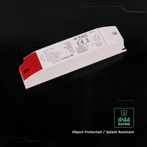 V‑TAC 24249VT Τροφοδοτικό LED Πλαστικό 36W 24V 1.5A Λευκό IP44 160×41×30