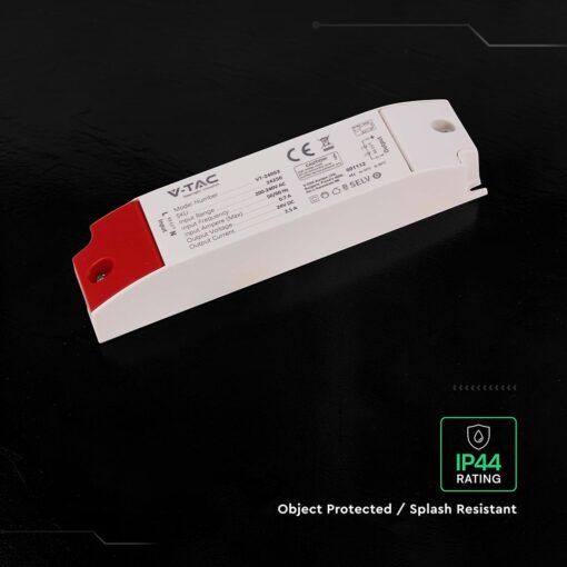 V‑TAC 24250VT Τροφοδοτικό LED Πλαστικό 60W 24V 2.5A Λευκό IP44 220×41×30
