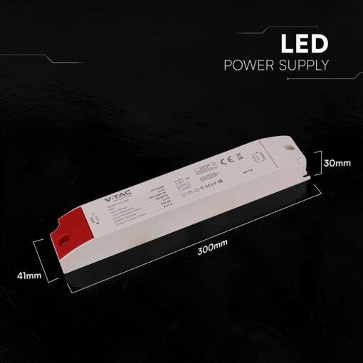 V‑TAC 24251VT Τροφοδοτικό LED Πλαστικό 100W 24V 4.17A Λευκό IP44 300×41×30