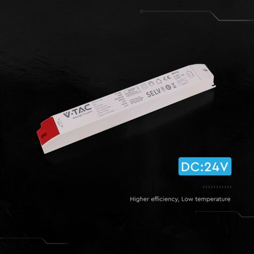 V‑TAC 24252VT 200W Τροφοδοτικό LED Πλαστικό 24V 8.3A Λευκό IP44 320×41×30 24252VT