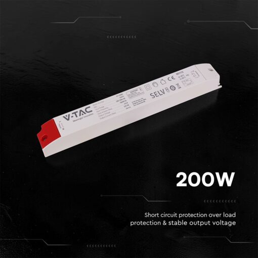 24271-i2 V‑TAC 24271VT Τροφοδοτικό LED Πλαστικό 200W 12V 16.5A Λευκό IP44 320×41×30