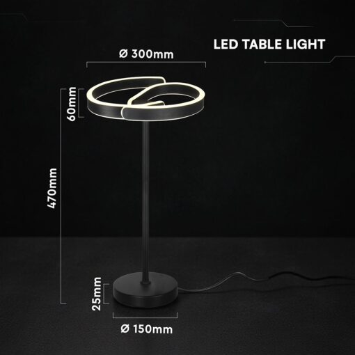 LED Πορτατίφ Light 25W 4000K Μαύρο Ματ 300×470mm – V‑TAC 24291VT