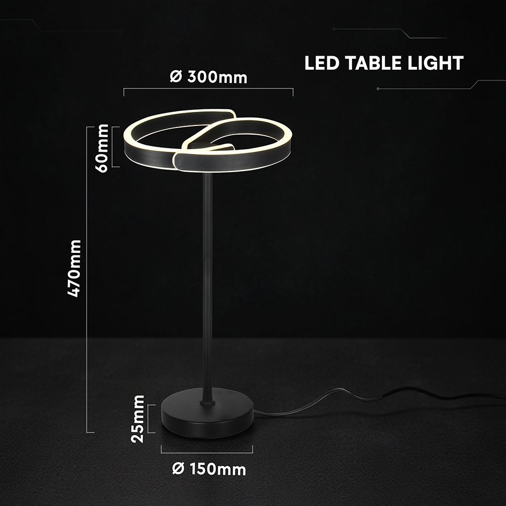 LED Πορτατίφ Light 25W 4000K Μαύρο Ματ 300×470mm – V‑TAC 24291VT
