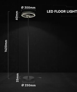 24292 V-TAC LED Φωτιστικό Δαπέδου 25W 3250 lm 4000K Μαύρο Ματ – 300×1420 mm