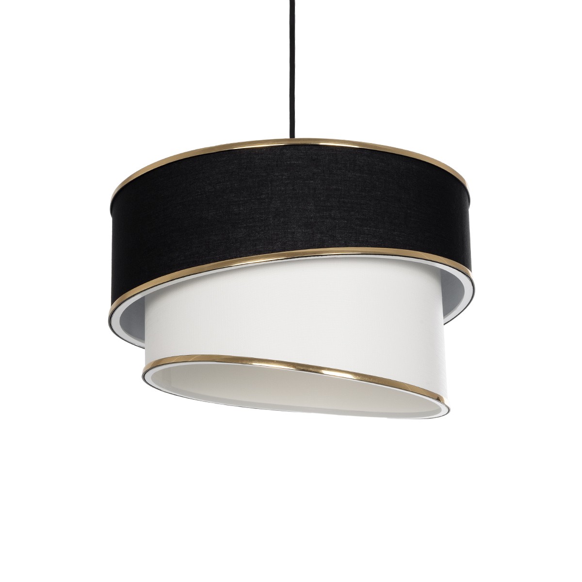 GLOBOSTAR® SONIA 203-0120 Μοντέρνο Κρεμαστό Φωτιστικό Οροφής με Ντουί 1 x E27 AC 220-240V IP20 - Μαύρο & Λευκό - Μ30 x Π30 x Υ24cm - Image 2