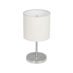 GLOBOSTAR® GLOSSY 204-0077 Μοντέρνο Επιτραπέζιο Φωτιστικό Πορτατίφ με Ντουί 1 x E27 AC 220-240V IP20 - Ασημί & Μπεζ - Μ19 x Π19 x Υ36cm