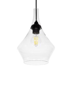 GLOBOSTAR® BALU 206-0042 Μοντέρνο Κρεμαστό Φωτιστικό Οροφής με Ντουί 1 x E27 AC 220-240V IP20 – Διάφανο – Μ20 x Π20 x Υ31cm