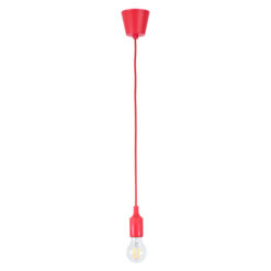GLOBOSTAR® CABLITO 61551 Μοντέρνο Κρεμαστό Φωτιστικό Οροφής με Ντουί 1 x E27 AC 220-240V IP20 - Κόκκινο - Μ4 x Π4 x Υ110cm