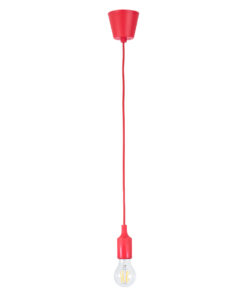 GLOBOSTAR® CABLITO 61551 Μοντέρνο Κρεμαστό Φωτιστικό Οροφής με Ντουί 1 x E27 AC 220-240V IP20 - Κόκκινο - Μ4 x Π4 x Υ110cm