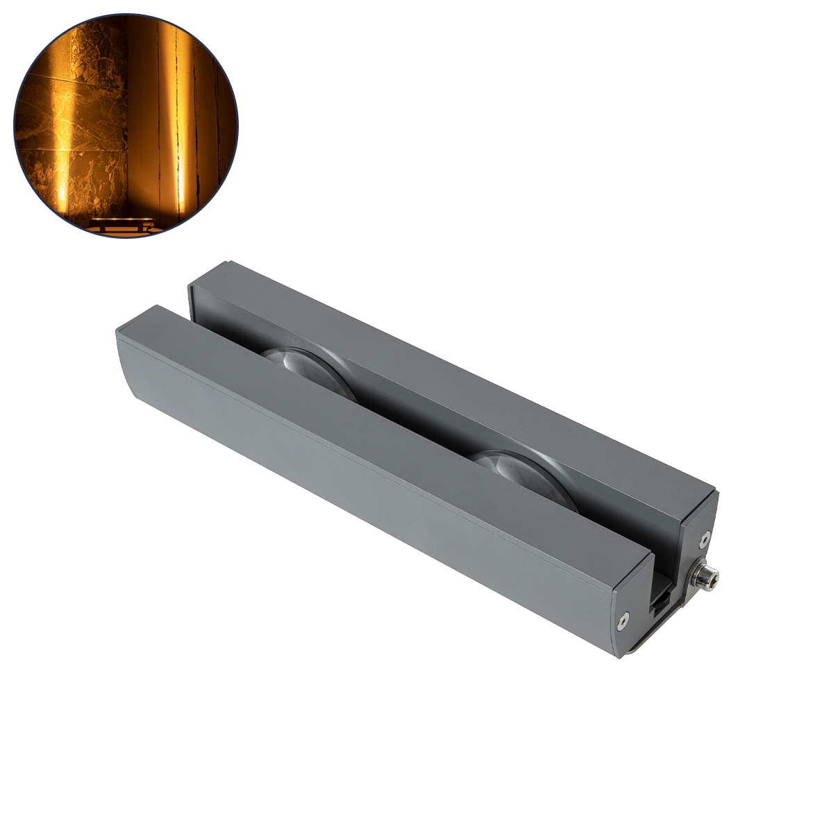 GLOBOSTAR® WINDOWARTE 90718 Φωτιστικό Ανάδειξης Παραθύρων LED 18W 1530lm 8°x180° DC 24V Αδιάβροχο IP67 Ultra Θερμό Λευκό 2200K Dimmable - CREE XPE Chip - Γκρι Ανθρακί - Μ25 x Π7 x Υ4.5cm - 3 Χρόνια Εγγύηση - Image 2