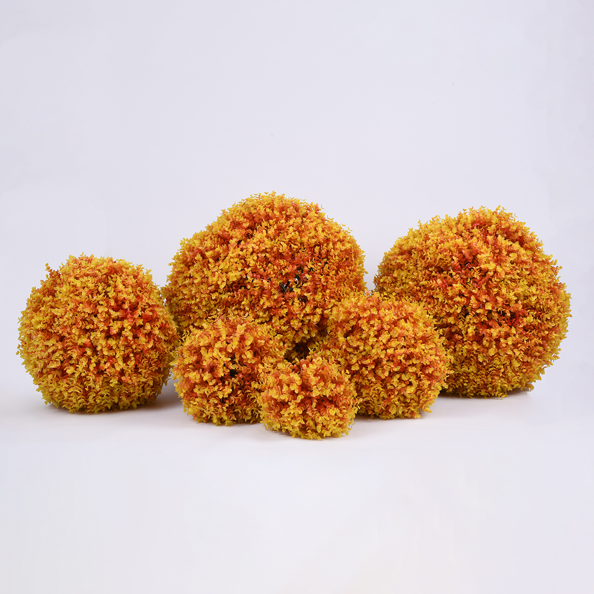 GloboStar® 78515 Artificial - Συνθετικό Τεχνητό Διακοσμητικό Φυτό Θάμνος Πυξάρι Πορτοκαλί - Κίτρινο Φ36cm - Image 3